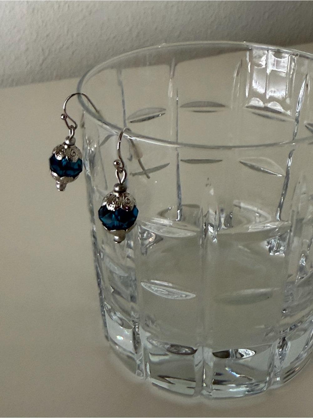 Teal Crystal Bead Drop Earrings - Women's Jewelry